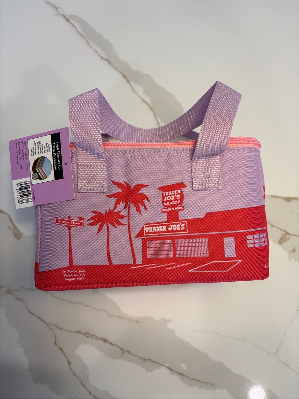 Trader Joe's lavender & Red Insulated mini Lunch bag